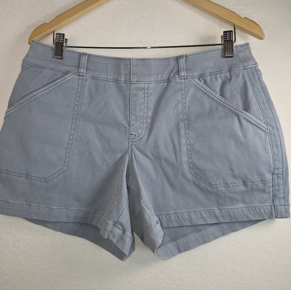 Spanx Blue High Rise Twill Stretch Shorts XL – Shaping Tailored Summer Short
